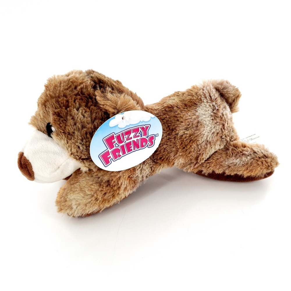 Fuzzy Friends Dog Brown Cream Laying Puppy Plush 10" Stuffed Animal